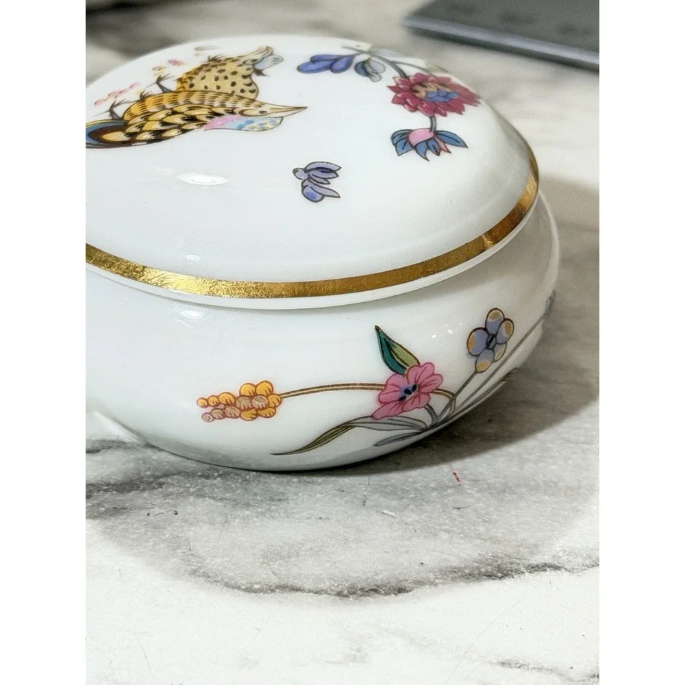 Haviland Golden Quail Round Lidded Box Limoges, France (A3206)